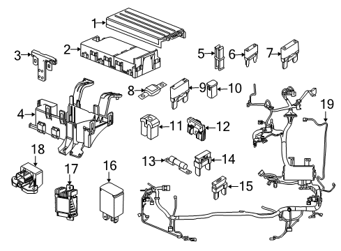 2011 Ford Fusion Fuse & Relay Upper Cover Diagram for 6E5Z-14A003-AA