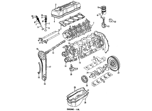 1984 GMC S15 Engine Parts, Mounts, Cylinder Head & Valves, Camshaft & Timing, Oil Pan, Oil Pump, Crankshaft & Bearings, Pistons, Rings & Bearings Gasket Diagram for 94213809