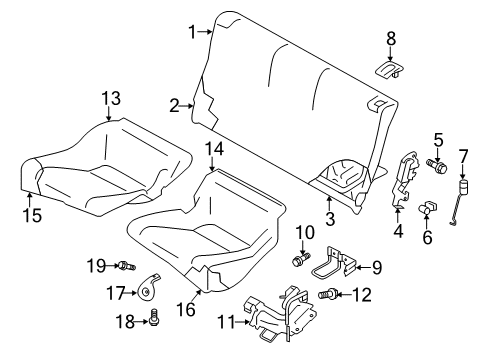 2013 Scion FR-S Rear Seat Components Seat Back Frame Diagram for SU003-01818