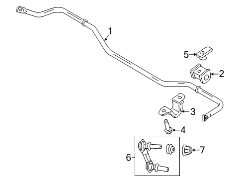 2015 Ford Mustang Stabilizer Bar & Components - Rear Stabilizer Bar Bushing Diagram for F2GZ-5493-C