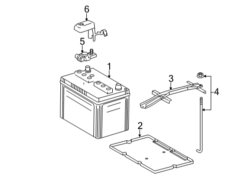 2006 Toyota Avalon Battery Hold Down Diagram for 74404-07020