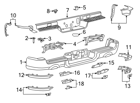 2021 Ram 1500 Bumper & Components - Rear Nut-U-Type Diagram for 6512460AA