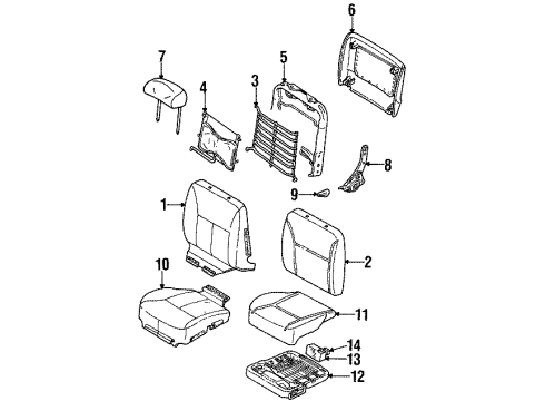 1997 Ford Taurus Power Seats Lower Pad Diagram for YF1Z-54632A22-AC
