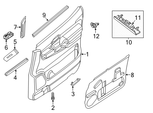 2017 Nissan NV2500 Front Door Seal Assy-Front Door Inside RH Diagram for 80834-1PA0A