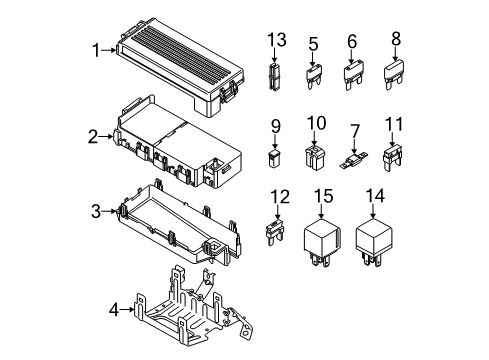 2014 Ford Flex Fuse & Relay Top Cover Diagram for DG1Z-14A003-B