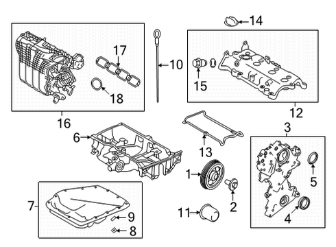 2021 Nissan Rogue Engine Parts Pulley-Crankshaft Diagram for 12303-6RR0A