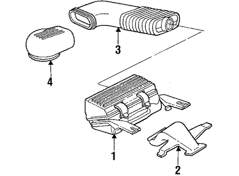 1989 Chevrolet Cavalier Air Intake Duct-Air Cleaner Outlet Diagram for 14076426