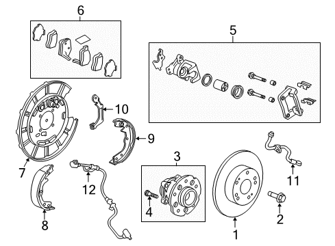 2013 Acura ZDX Parking Brake Wire A, Parking Brake Diagram for 47210-SZN-A01