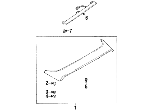 2001 Infiniti G20 Rear Spoiler Screw Machine Diagram for 08340-61208