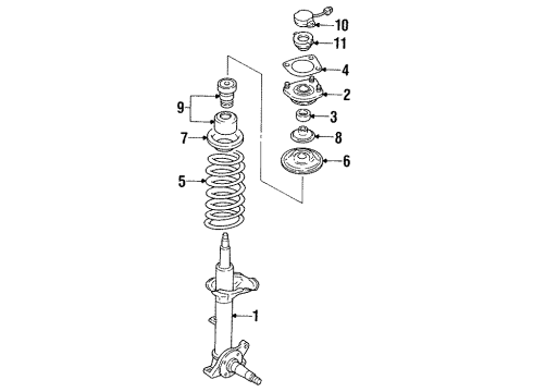 1990 Infiniti M30 Struts & Suspension Components - Front STRUT Kit-Front, LH Diagram for 54303-F6626