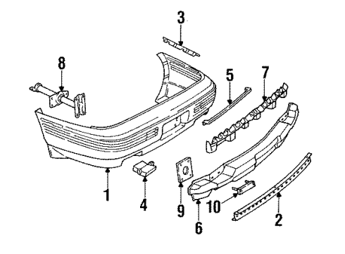 1994 Pontiac Bonneville Rear Bumper Reflector Asm-Rear Side Marker (L.H.) Diagram for 5976157