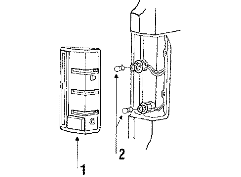 1984 Ford F-150 Backup & Tail Lamps Back Up Lamp Assembly Diagram for E4TZ-13405-B