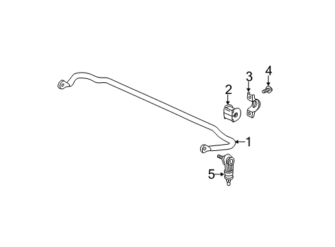 2009 Chevrolet Equinox Stabilizer Bar & Components - Rear Stabilizer Bar Insulator Diagram for 15776380