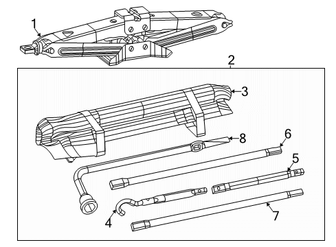 2020 Ram 1500 Jack & Components Driver-Jack Handle Diagram for 68310124AA