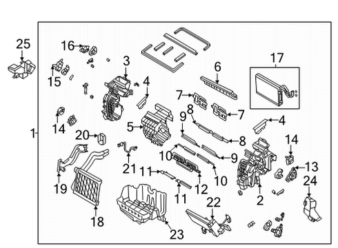 2022 Hyundai Ioniq 5 A/C Evaporator & Heater Components ACTUATOR ASSY-TEMP LEFT Diagram for 97159-GI000