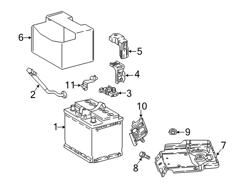 2018 Toyota Prius C Battery Battery Tray Diagram for 74403-52031