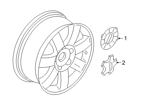 2006 Ford Freestyle Wheel Covers & Trim Center Cap Diagram for 5F9Z-1130-AA