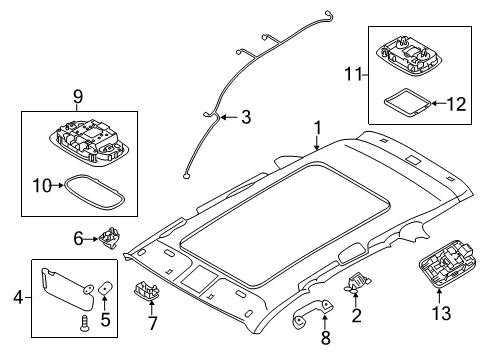 2016 Kia Sorento Interior Trim - Roof Lamp Assembly-Rear PERSO Diagram for 92880C5000BGA