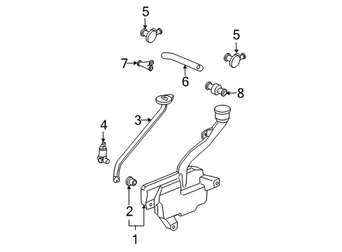 2004 Honda Accord Wiper & Washer Components Nozzle Assembly, Driver Side Washer Diagram for 76815-SDC-A11