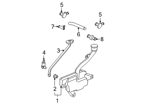 2004 Honda Accord Wiper & Washer Components Tube, Vinyl (4X7X470) Diagram for 76839-SDA-A01