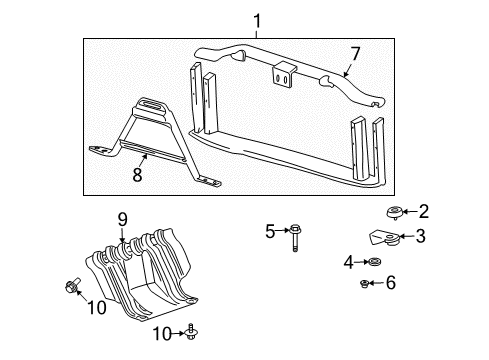 2012 Cadillac Escalade Radiator Support Radiator Support Washer Diagram for 11562546