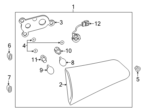 2020 Infiniti QX80 Backup & Tail Lamps Packing-Lamp Diagram for 26553-6GW1A