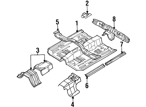 1996 Infiniti I30 Pillars, Rocker & Floor - Floor & Rails Floor-Front Diagram for 74312-40U30