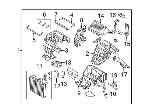 2015 Hyundai Equus Air Conditioner Core Assembly-Heater Diagram for 97138-3M000