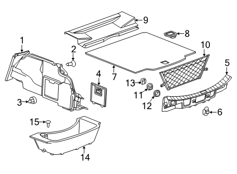 2014 Cadillac XTS Interior Trim - Rear Body Floor Cover Diagram for 84424382
