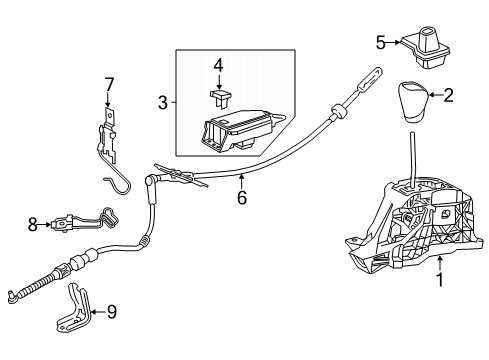 2019 Lexus RX350L Center Console Bracket, Transmission Control Cable, NO.3 Diagram for 33827-48020