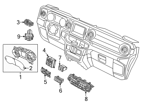 2018 Jeep Wrangler Instruments & Gauges Cluster-Instrument Panel Diagram for 68233868AN