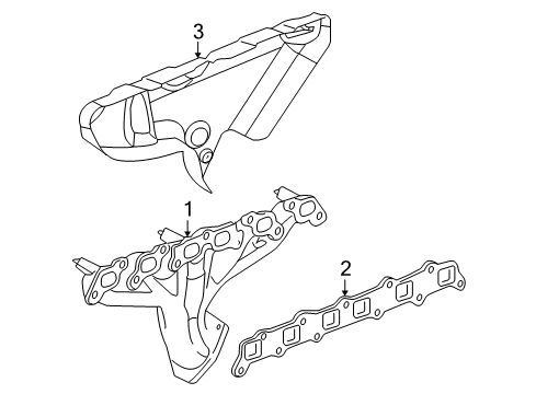 2008 Saab 9-7x Exhaust Manifold Shield-Exhaust Manifold Heat Diagram for 12597167