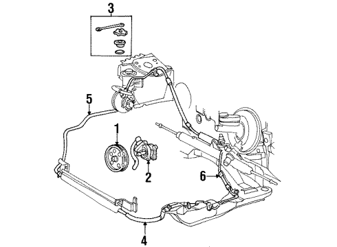1997 Ford Taurus P/S Pump & Hoses, Steering Gear & Linkage Pressure Hose Diagram for F6DZ3A719B