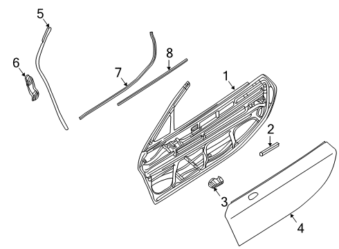 2020 BMW i8 Door & Components Seal A-Pillar Front Right Diagram for 51338494506