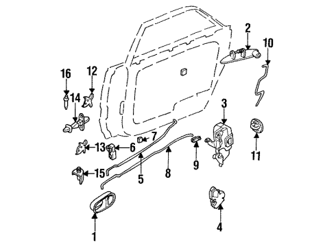 1995 Infiniti Q45 Rear Door Handle Assy-Rear Door Outside, Rh Diagram for 82606-68U12