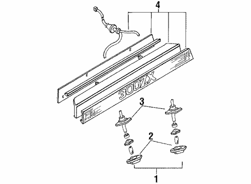 1989 Nissan 300ZX License Lamps Lamp Assembly-License Diagram for 26510-21P00