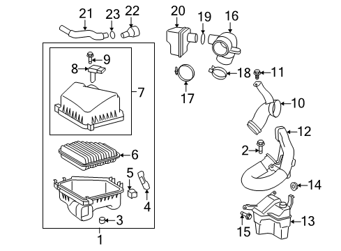 2009 Pontiac Vibe Powertrain Control Air Inlet Duct Diagram for 88975812