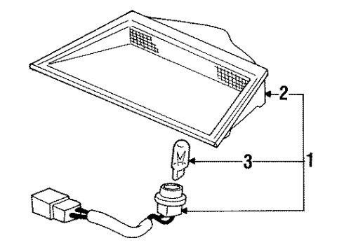 1993 Acura Legend High Mount Lamps Light Assembly, High Mount Stop Diagram for 34270-SP0-A02