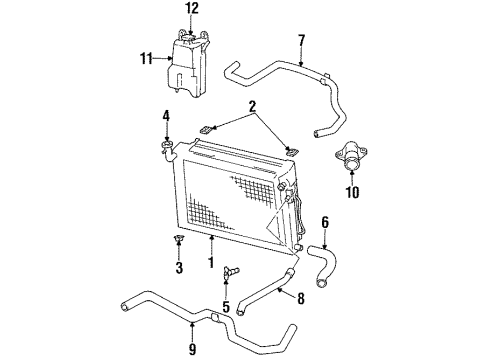 1993 Plymouth Voyager Cooling System, Radiator, Water Pump, Cooling Fan Bottle-Radiator COOLANT Reserve Diagram for 4546519