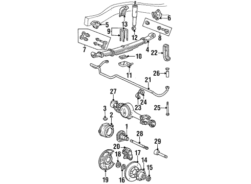 1984 Toyota Land Cruiser Front Brakes Stabilizer Bar Diagram for 48811-60010
