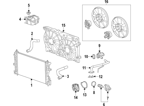 2018 Buick Envision Cooling System, Radiator, Water Pump, Cooling Fan Fan Module Diagram for 84190683
