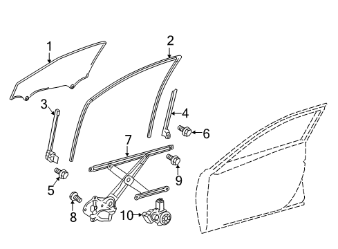 2013 Toyota Camry Front Door Frame Diagram for 67403-06081