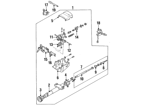 1991 Chevrolet Cavalier Switches Cover-Steering Column Upper Trim *Black Diagram for 22573705