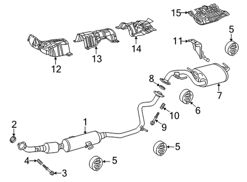 2022 Toyota Corolla Cross Exhaust Components Heat Shield Diagram for 58153-0A030