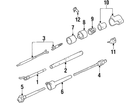 1985 Chevrolet S10 Ignition Lock Lower Intermediate Steering Shaft Kit Diagram for 7843340