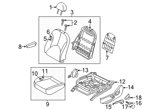 2014 Hyundai Accent Front Seat Components Cushion Assembly-Front Seat, Driver Diagram for 88100-1R400-N2D