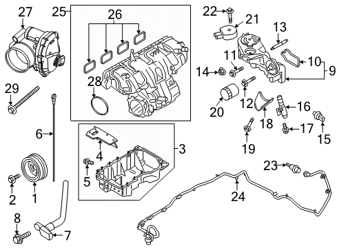 2019 Ford Ranger Filters Dipstick Diagram for KB3Z-6750-A