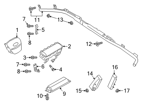 2021 Ford Escape Air Bag Components Position Sensor Diagram for GN1Z-14A664-E