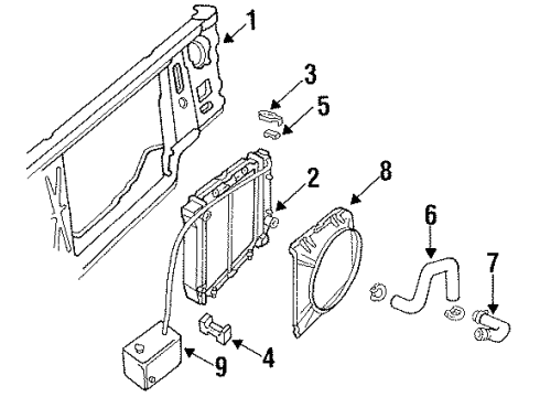 1987 Ford Ranger Wiper & Washer Components Lower Hose Diagram for E8TZ8286E