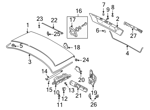 1996 BMW 740iL Trunk Lock Diagram for 51248174853